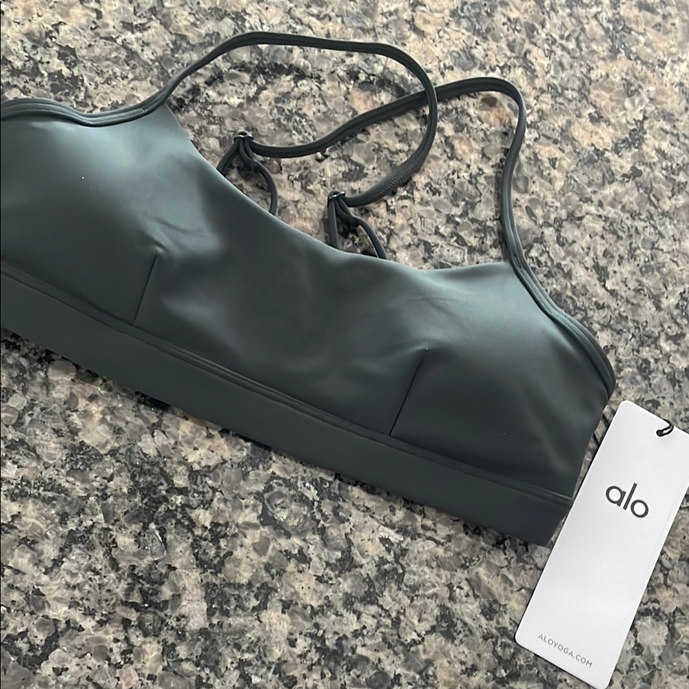ALO Yoga Deep Green Sports Bra
